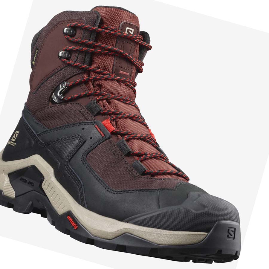 Salomon QUEST ELEMENT GORE-TEX Túracipő Férfi Szürke Piros | HU 2077ZUT